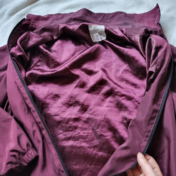 Full Tilt track jacket zip front maroon white black stripe size S - Picture 6 of 9